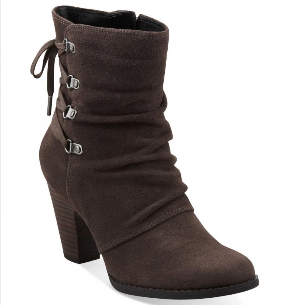 Clarks Alpine Andi Heeled Lace Up Booties 7